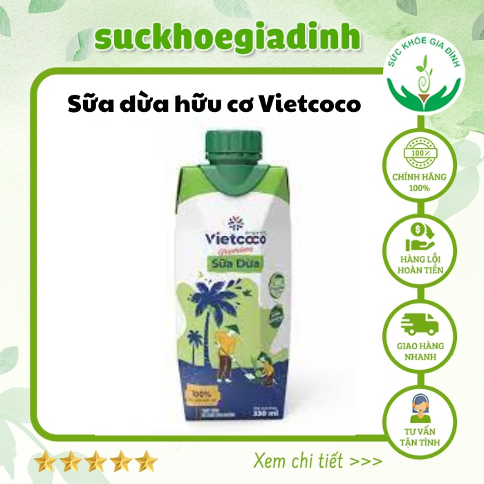 Sữa dừa Organic Vietcoco 330ml