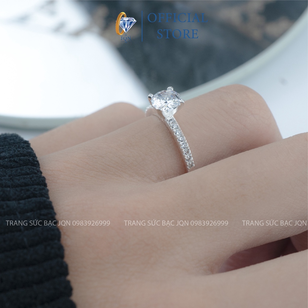Nhẫn Bạc Thật Nữ JQN Nhẫn Đính Đá N23