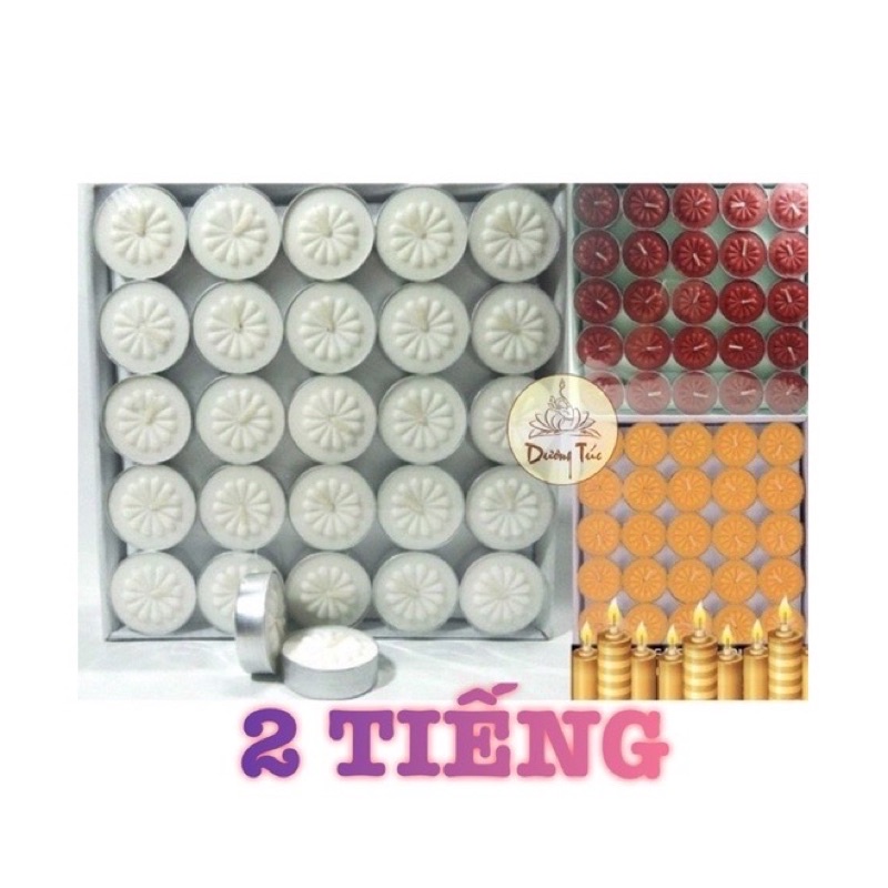 Combo 10 hộp nến 100 viên 1 tiếng - 2 tiếng - 4 tiếng Tea Light