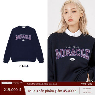 Áo sweater Make it rain nỉ lót lông mềm in hình "MIRACLE" áo nỉ
