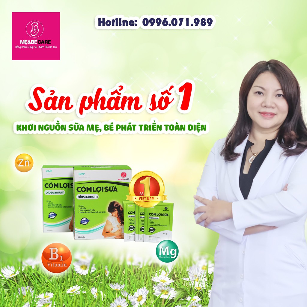 Cốm lợi sữa Biosuamum - Tăng tiết lợi sữa thảo dược - 1 gói dùng thứ x 3 gram