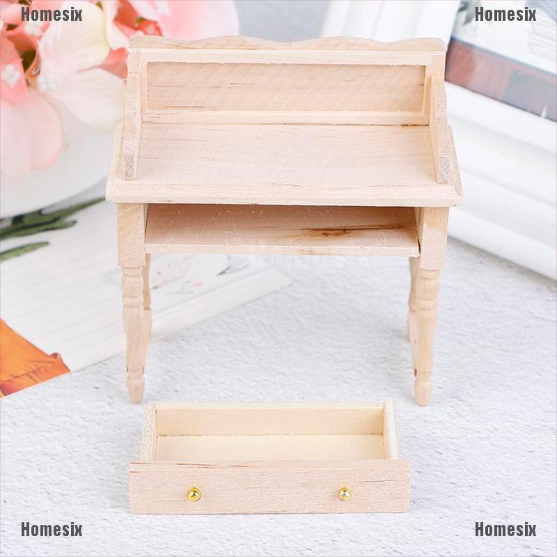 [HoMSI] 1/12 Miniature Mini Desk Table Set Furniture DIY Dollhouse Room Accessory Toys SUU