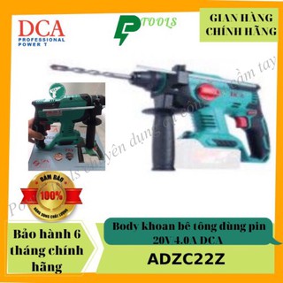 Body khoan bê tông dùng pin 20v dca adzc22z , máy khoan dùng pin không kèm pin và sạc , tốc độ không tải 0 - 1400v/ph