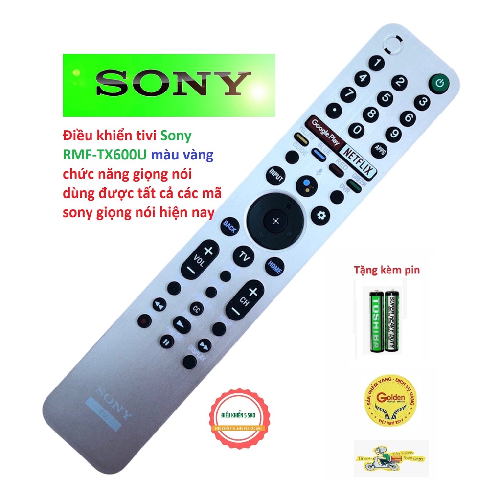 Điều khiển tivi Sony RMF-TX600U chức năng giọng nói thông minh loại tốt zin theo máy - tặng kèm pin chính hãng