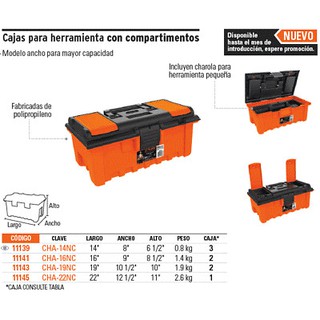 Thùng đựng đồ CHA-22NC "22in (56x32x28cm)Truper - 11145"
