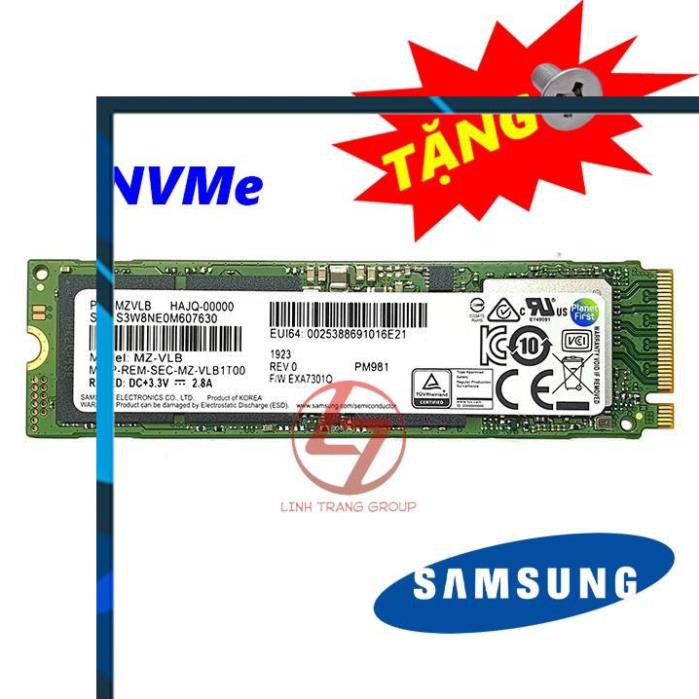 Ổ cứng SSD M.2 2280 PCIe NVMe Samsung PM981 256GB - bảo hành 3 năm