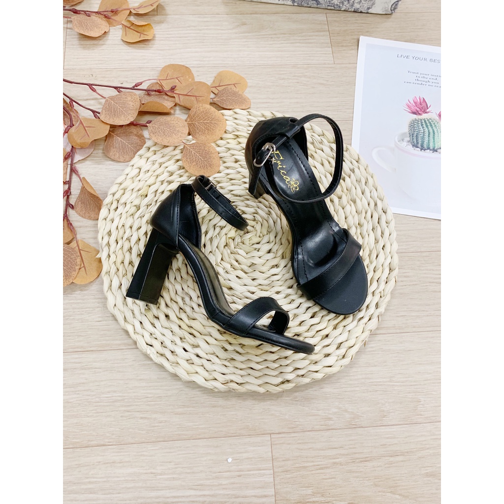 (S135) Sandal nữ basic quai mảnh gót vuông cao 8 phân (Mã G41 - VNXK)