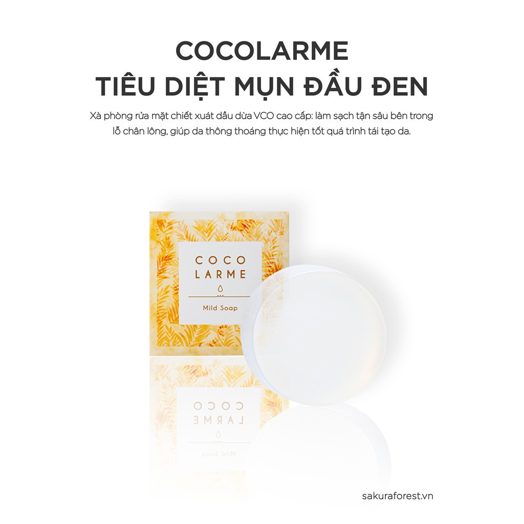 Xà phòng rửa mặt LOẠI BỎ MỤN ĐẦU ĐEN, thu nhỏ lỗ chân lông Cocolarme Mild Soap 14g, 85g