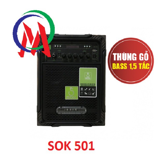 [Mã 267ELSALE hoàn 7% đơn 300K] [LOA KÉO GỖ 1.5 TẤC + TẶNG 1 MIC] LOA KÉO SOK NE 501