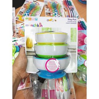 Bộ 3 bát ăn chống đổ munchkin