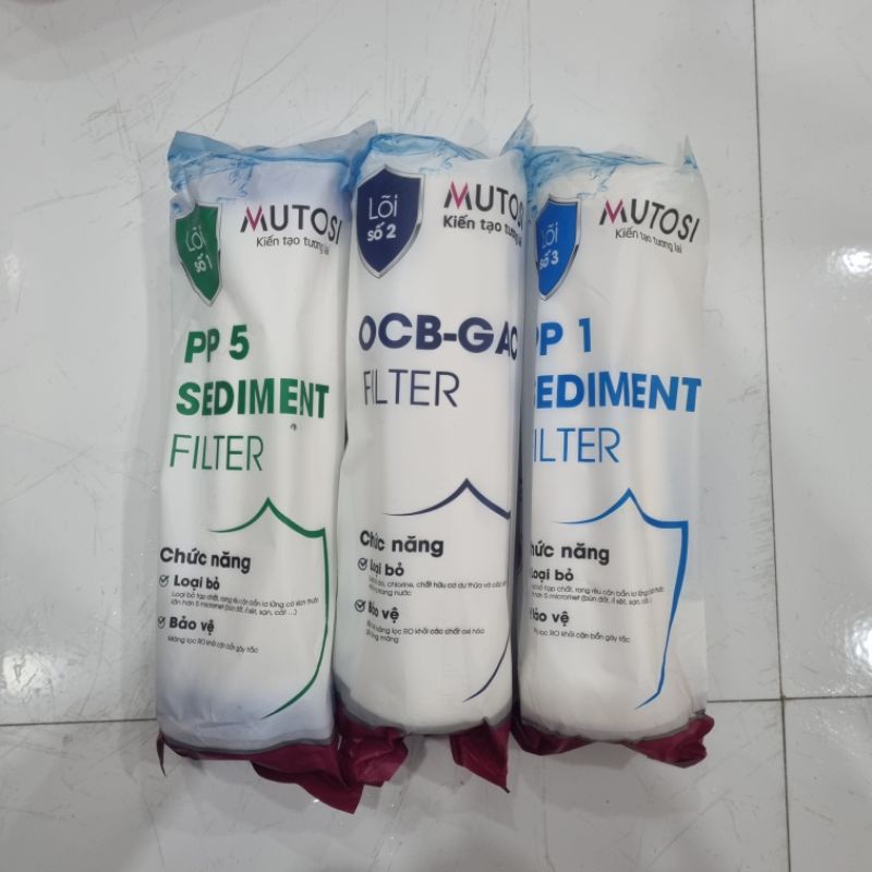 BỘ 3 LÕI LỌC NƯỚC MUTOSI ⚡️ XẢ KHO ⚡️ CHÍNH HÃNG 1,2,3 - LÕI LỌC NƯỚC 1,2,3 MUTOSI - CỤC LỌC NƯỚC - BỘ 3 LÕI LỌC NƯỚC