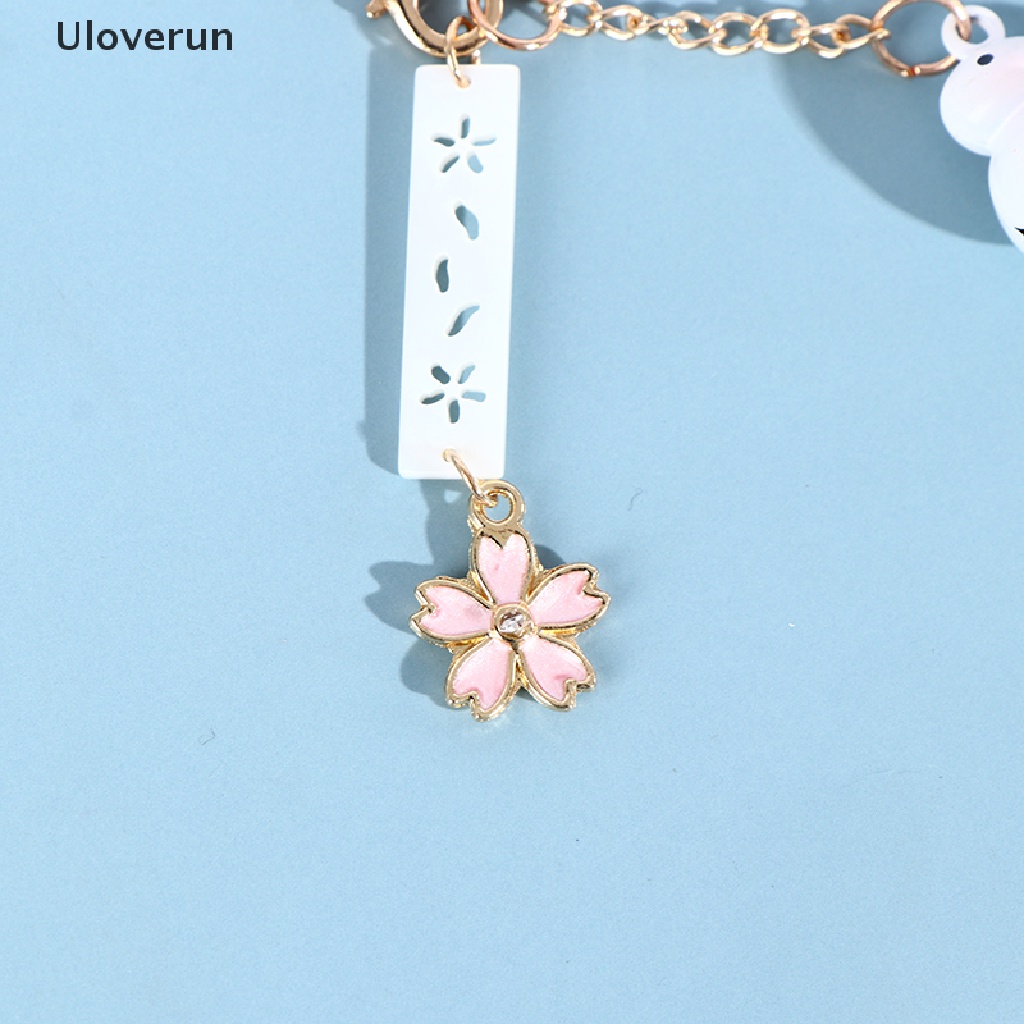 Uloverun Phụ Kiện Móc Khóa Điện Thoại Hình Thỏ / Heo / Mèo / Hoa Anh Đào May Mắn
