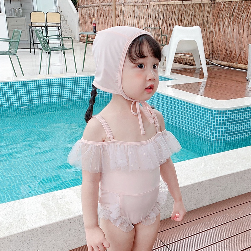 Bộ Đồ Bơi Kèm Nón Hình Gấu Dễ Thương Cho Bé