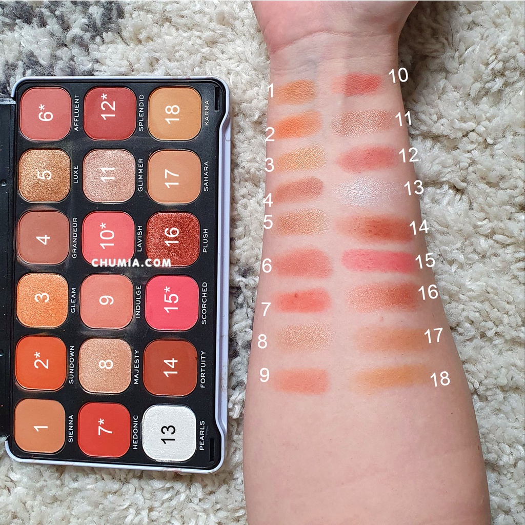 Phấn mắt REVOLUTION DECADENT Forever Flawless bảng màu mắt nhũ lấp lánh lì mịn bền màu trang điểm chính hãng PM chumia