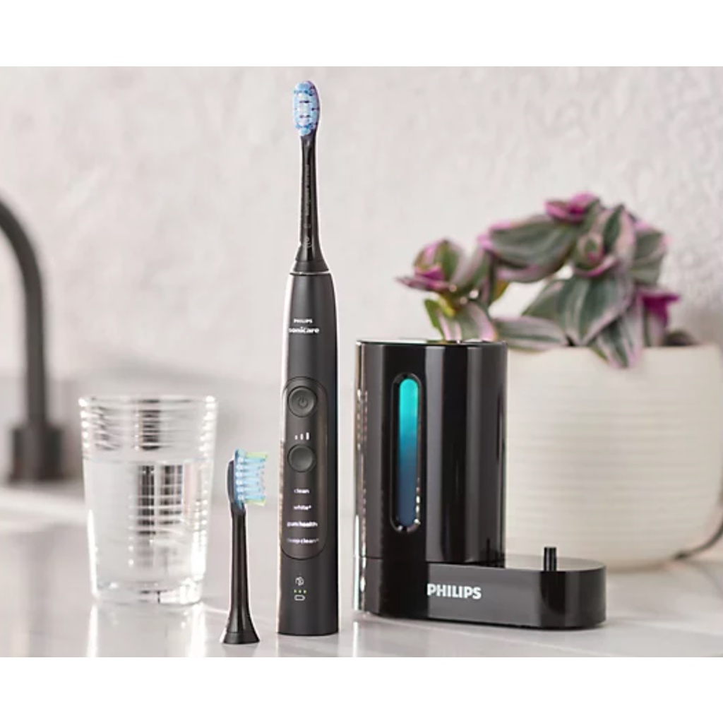 Bàn chải đánh răng điện Philips Sonicare 7700 ExpertClean + UV Sanitizer [Hàng Mỹ]