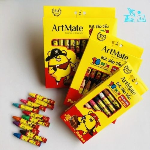 Bút sáp dầu ArtMate 12 màu [mã CL-OP101, CL-OP102] không chứa axit an toàn cho trẻ