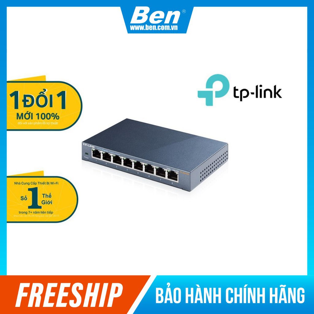 TP-Link Bộ chia tín hiệu internet 8 cổng 10/100/1000Mbps - TL-SG108