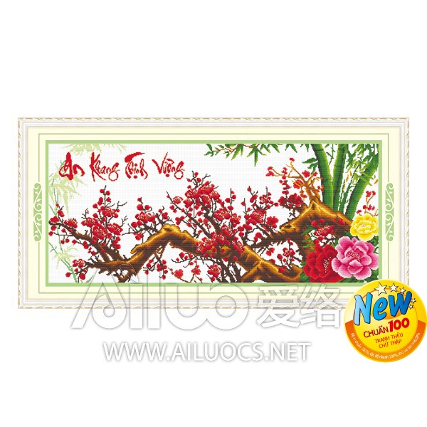 tranh thêu cành đào 51395