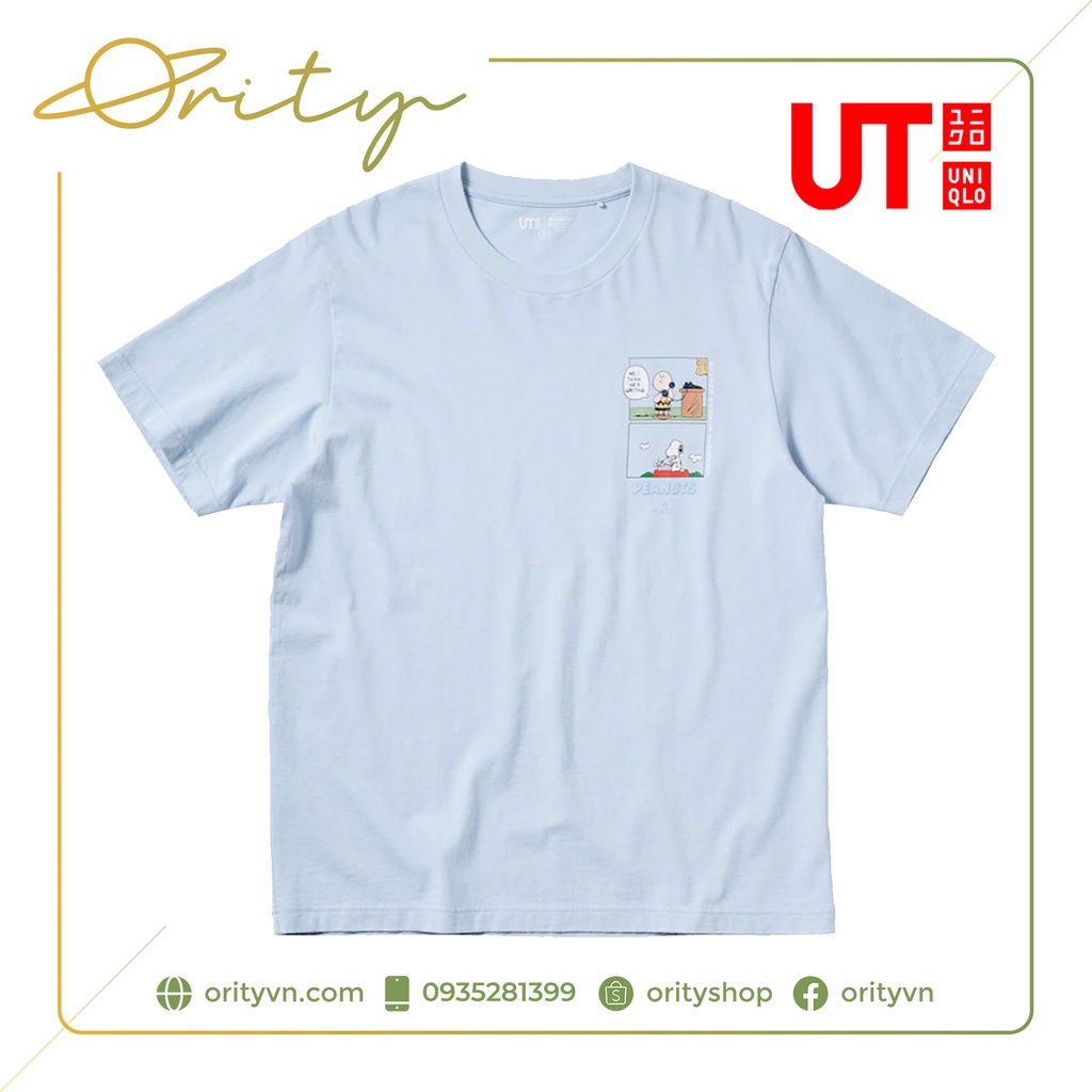 Áo thun in họa tiết Uniqlo UT T-Shirt - Mẫu Peanuts Sunday Specials (60 - Xanh Dương)