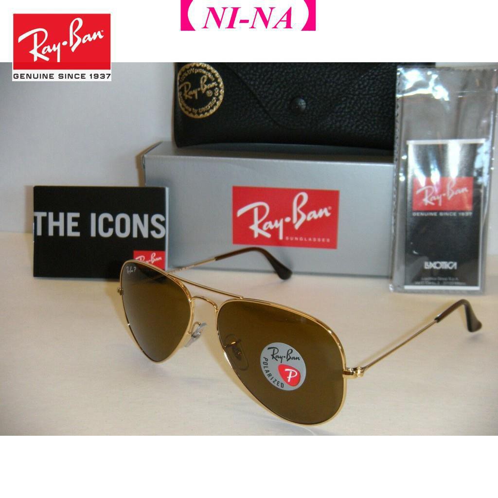 Kính Râm Ray / Ban Ban Aviator Rb 3025 001 / 57 58mm Gọng Vàng