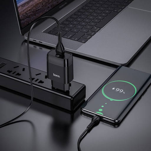 Bộ Sạc Nhanh 18W Hoco C72Q - Bộ Cáp Sạc Nhanh 3A Siêu Tốc, An Toàn Cho Các Dòng Android Type C/ Micro USB - Bảo Hành 12T