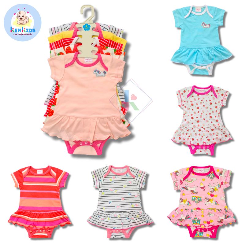 (3-11kg) COMBO 5 body váy bé gái chất đẹp nhiều màu BABY WEAR