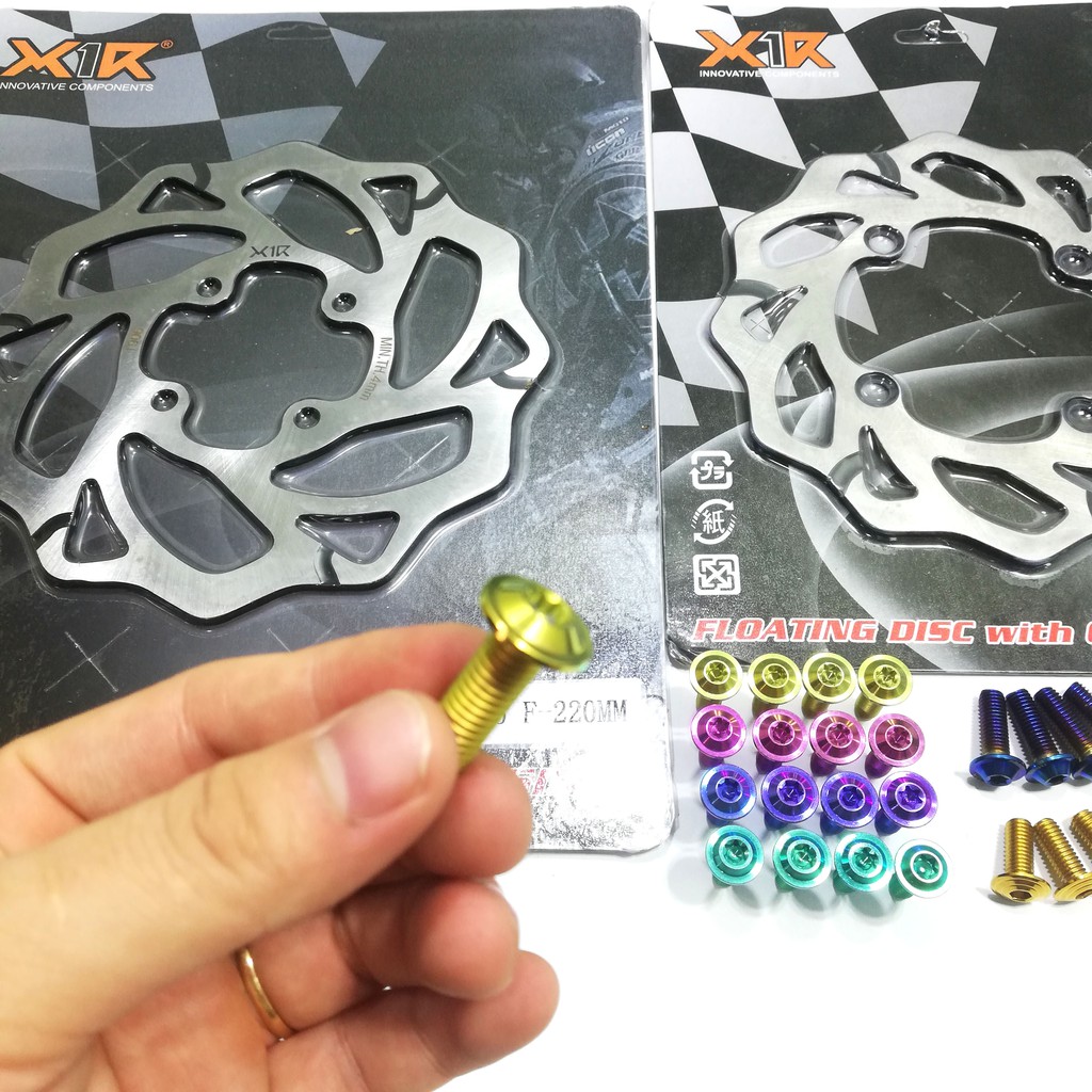 Cặp đĩa thắng trước sau X1r cho xe  Exciter 150 kèm ốc gắn