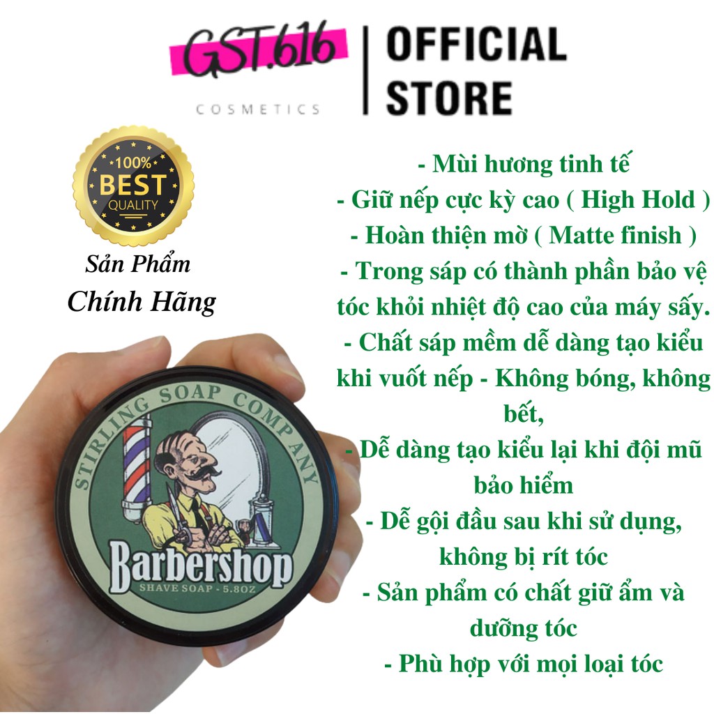 Sáp vuốt tóc nam tạo kiểu tóc cao cấp bóng mượt BarberShop Shave Soap 80gr