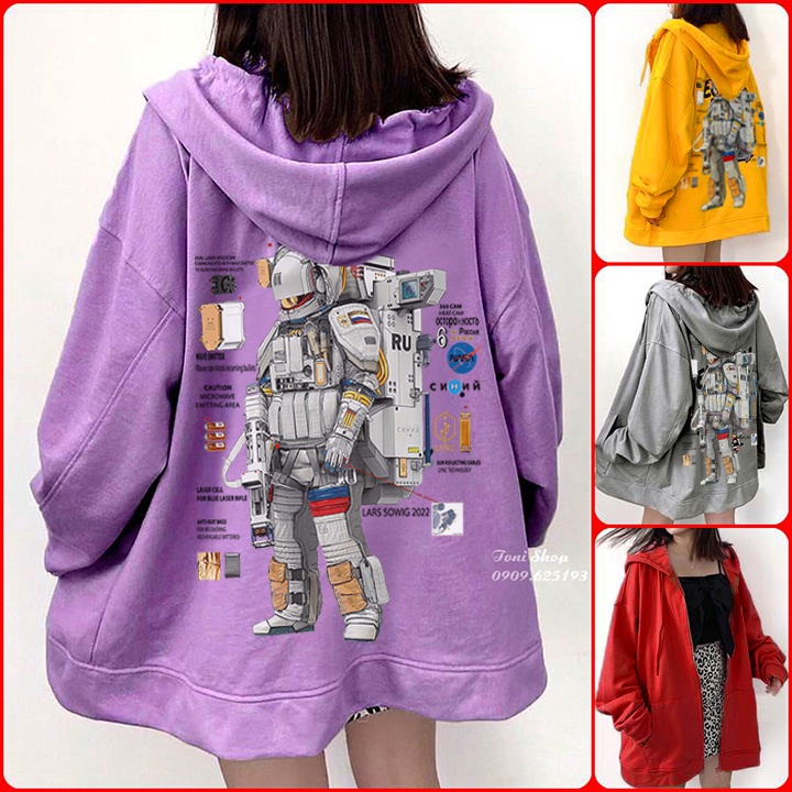 (In Pet) ÁO KHOÁC HOODIE Phi Hành Gia Nasa (HD3000 - Nỉ Bông Dày Đẹp) (TM FASHION)