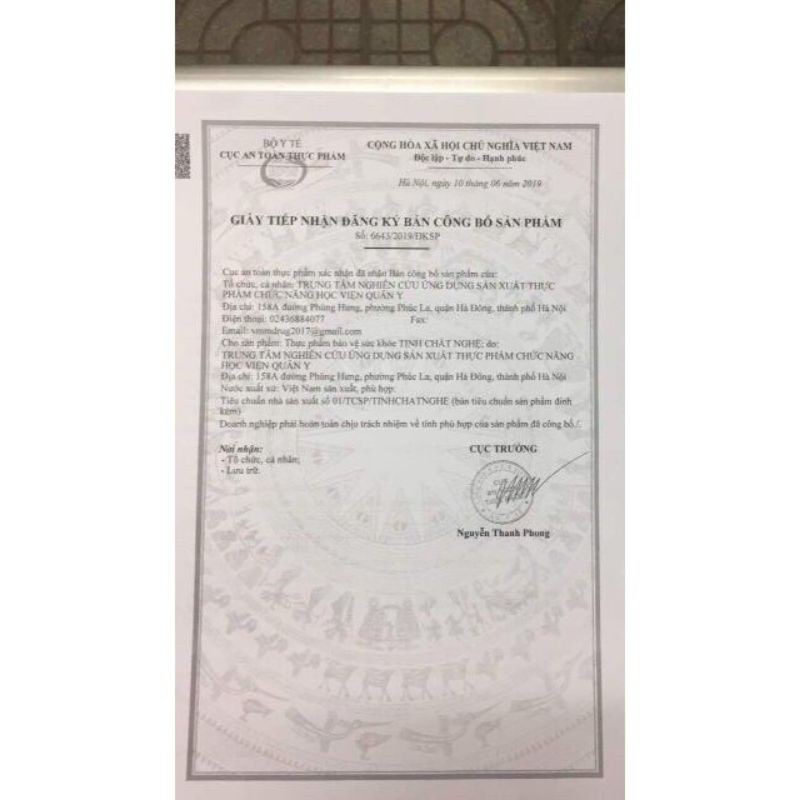 Tinh chất nghệ Học viện quân y 103