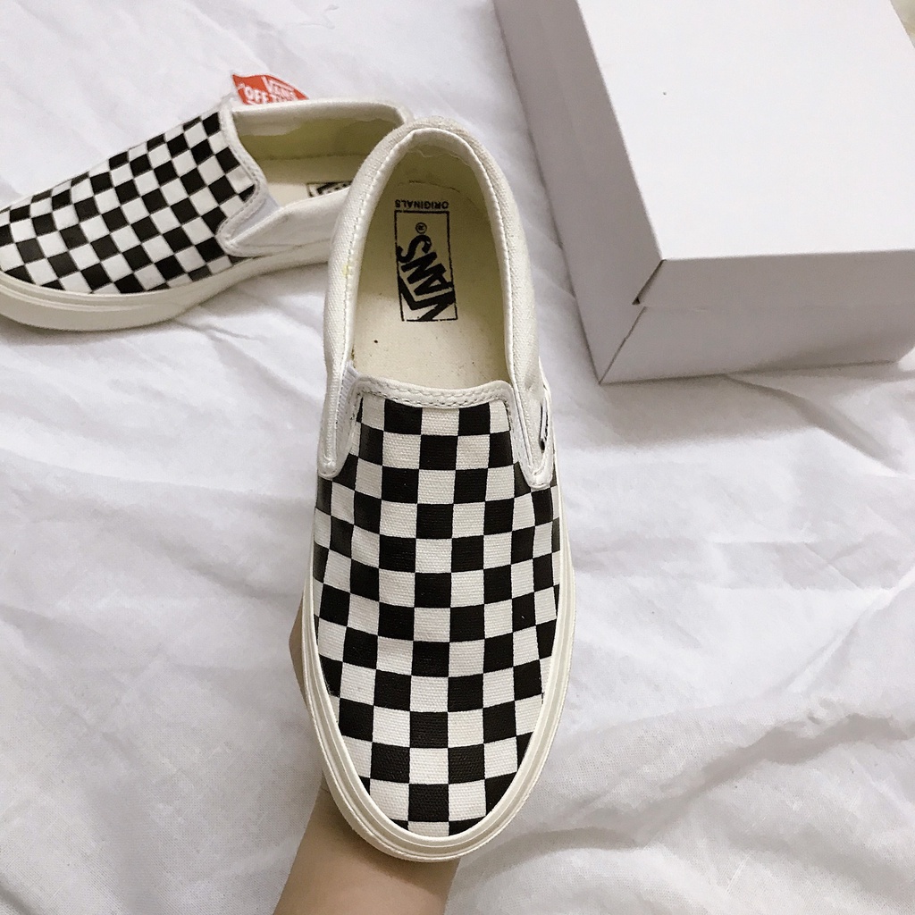 Giày sneaker vans caro lười, Giày van slip on caro vải cao cấp tiện lợi full size nam nữ | BigBuy360 - bigbuy360.vn