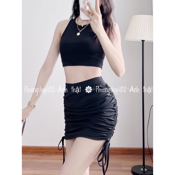 Chân váy rút dây ngắn váy body thời trang chất liệu thun co giãn cao cấp,Loại 1_2 Màu_ Phuongshop1812[Ảnh-Viddeo thật