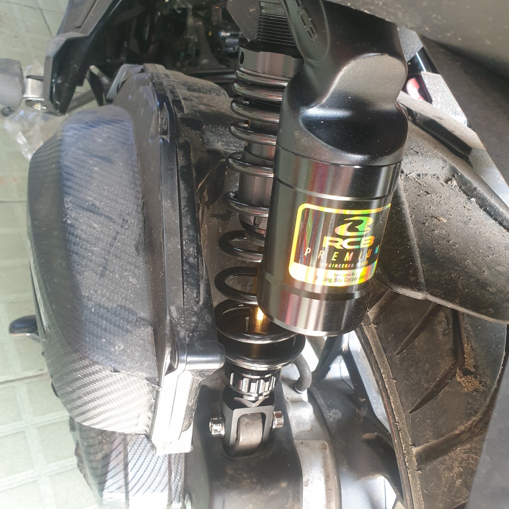 Phuộc RCB Racing Boy Bình Dầu MB2 Gắn Cho Airblade AB, SH Ý, PCX, Dylan Chính Hãng - Đen ty vàng
