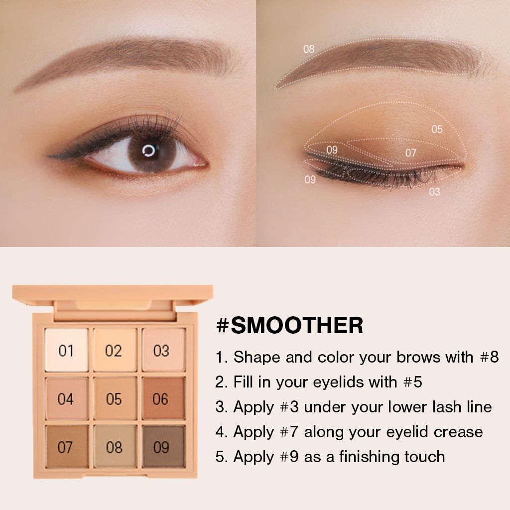 Bảng Phấn Mắt 3CE Nhiều Màu Sắc 3CE Multi Eye Color Palette 8.5g | Official Store 9 Shades Eye Make up Cosmetic