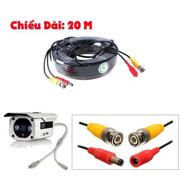 Dây camera cáp liền nguồn đúc sẵn BNC dài 20M Tiện lợi | BigBuy360 - bigbuy360.vn
