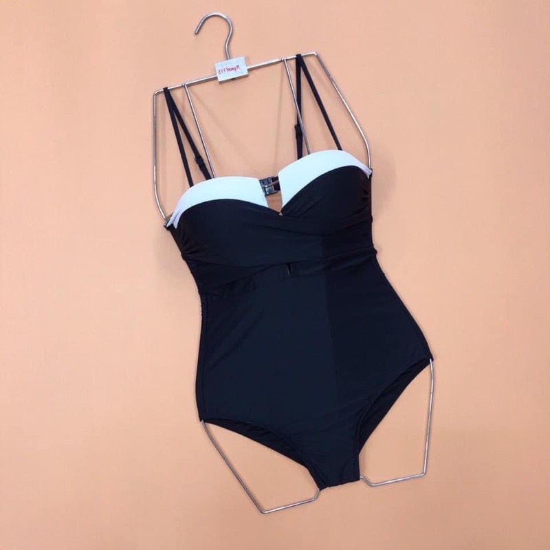 Bikini bộ đồ bơi đi biển dành cho nữ liền mảnh màu đen.
