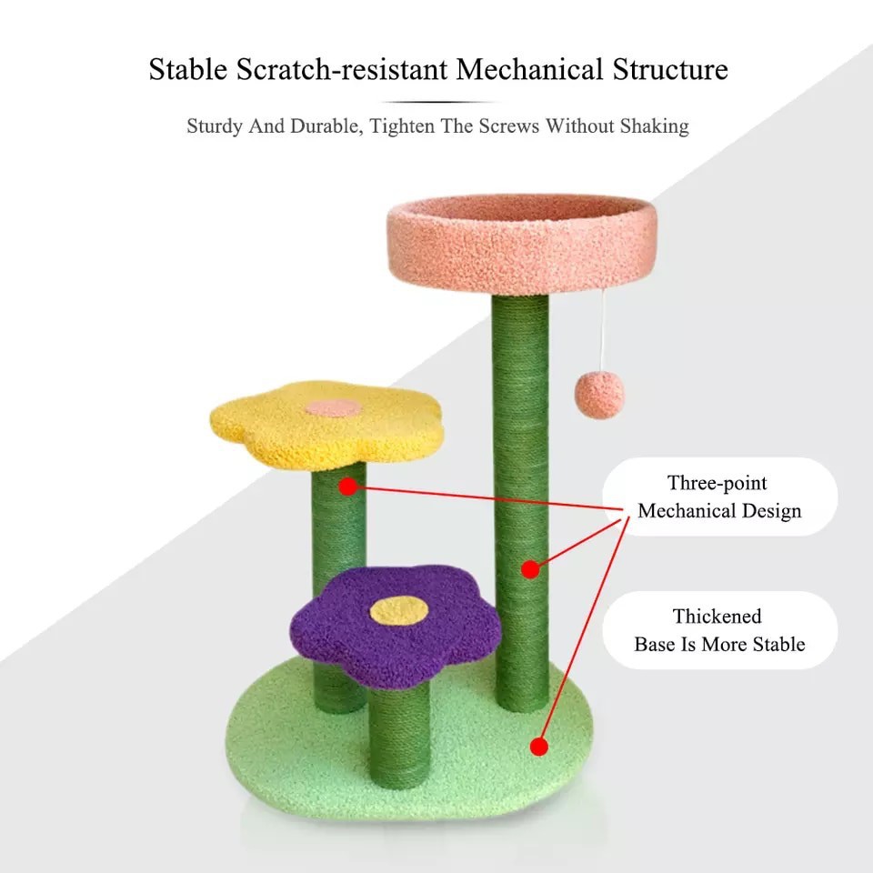 Cattree cho mèo Trụ cào móng. Nhà cây leo trèo hoa lá cành cute. Đa Năng - Tiện Nghi - To Bền, Chắc Chắn 𝑭𝑹𝑬𝑬𝑺𝑯𝑰�