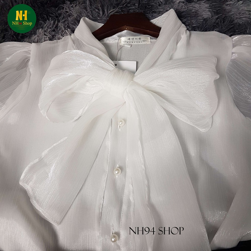 [Mã FAMAYWA giảm 10K đơn 50K] Áo sơ mi tơ óng thắt nơ sang chảnh dài tay/ ngắn tay | BigBuy360 - bigbuy360.vn
