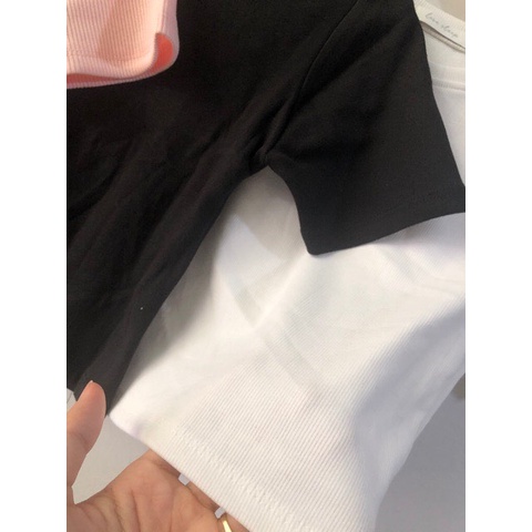 ÁO TAY NGẮN Croptop RUMINE Hàng Tận Xưởng Hình thật TN01