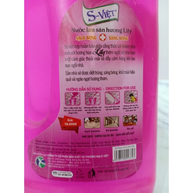 NƯỚC LAU SÀN HƯƠNG HOA LILY,HƯƠNG QUẾ CHAI 650ML