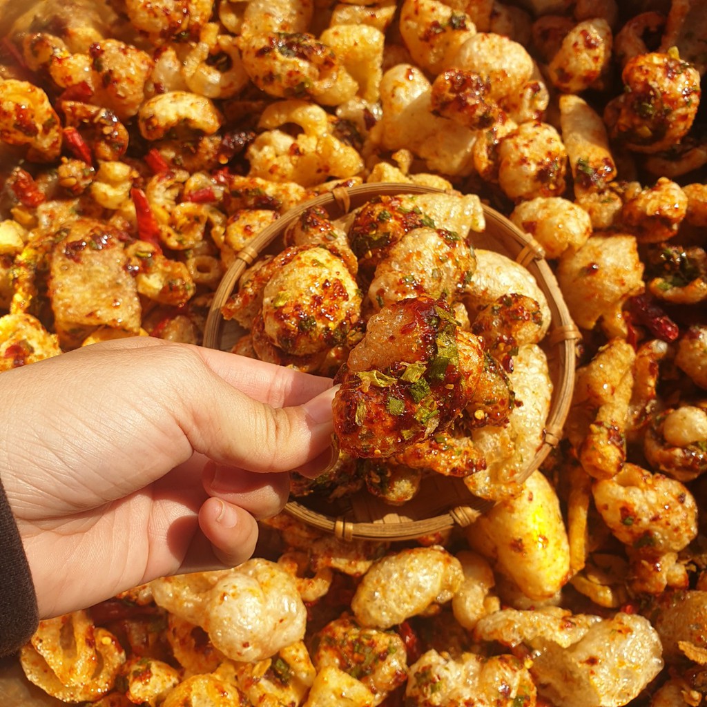 Da Heo Quay Giòn Sốt Mắm Hành Túi 1Kg