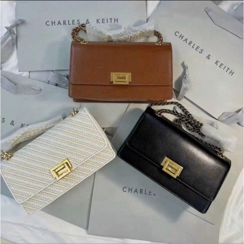 Túi CNKa khoá vuông size 22 cm hàng chuẩn xuất dư bản đẹp