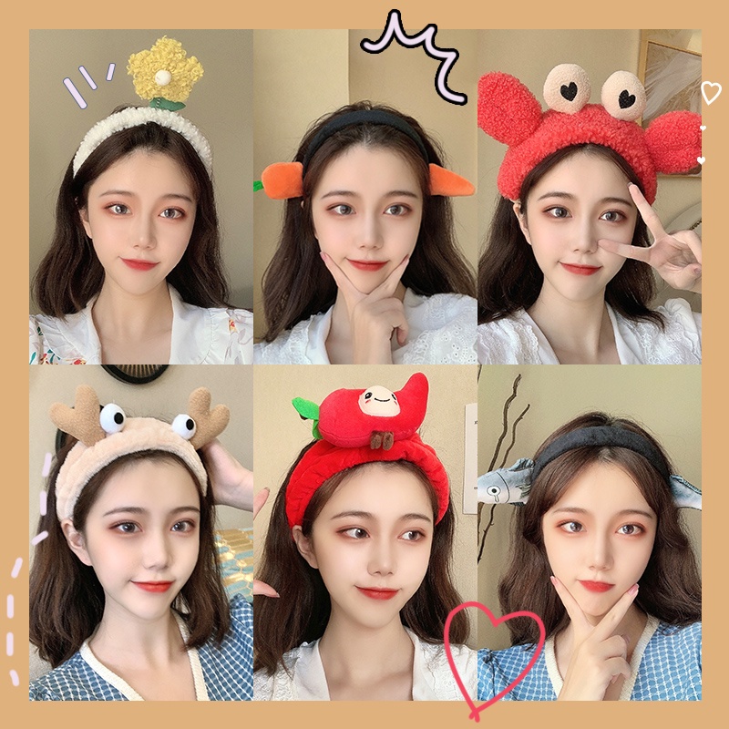 Băng đô rửa mặt chống trượt họa tiết hoạt hình phong cách hàn quốc đáng yêu cho nữ