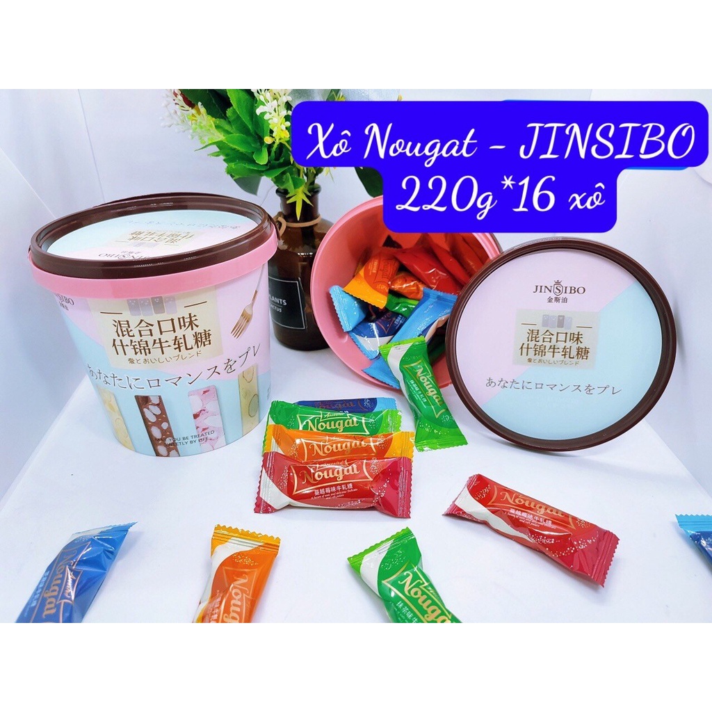 Kẹo hạt dinh dưỡng Nougat / kẹo hạnh phúc Hộp 220gr mix đủ vị