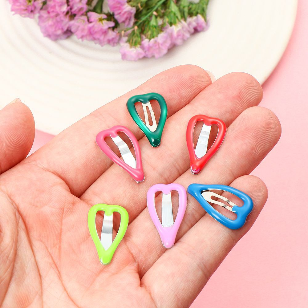 Set 5 Kẹp Tóc Mini Bằng Kim Loại Hình Trái Tim Dễ Thương Cho Bé Gái