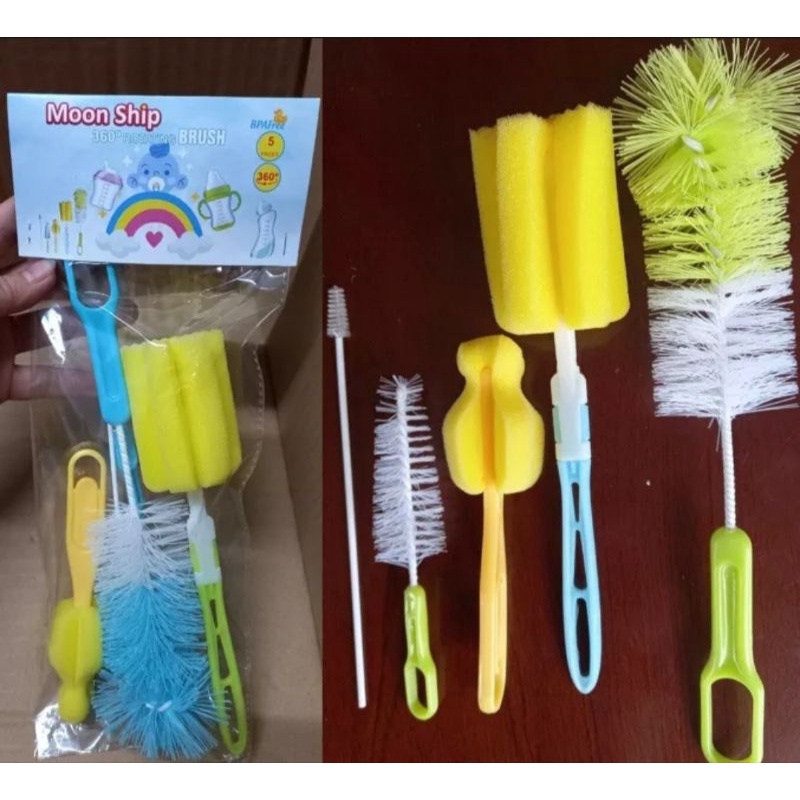Chổi cọ bình sữa và núm ti 5 chi tiết tiện lợi