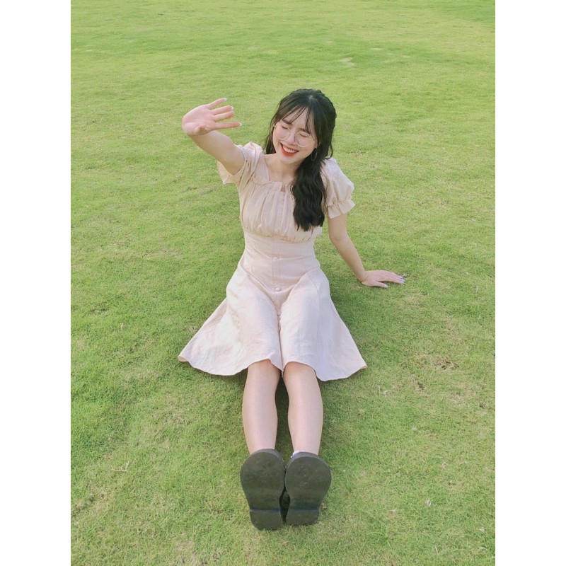 [Ảnh thật/Video]Váy cúc bọc Laly thiết kế trẻ trung mặc được hai kiểu Đầm ulzzang trễ vai | BigBuy360 - bigbuy360.vn