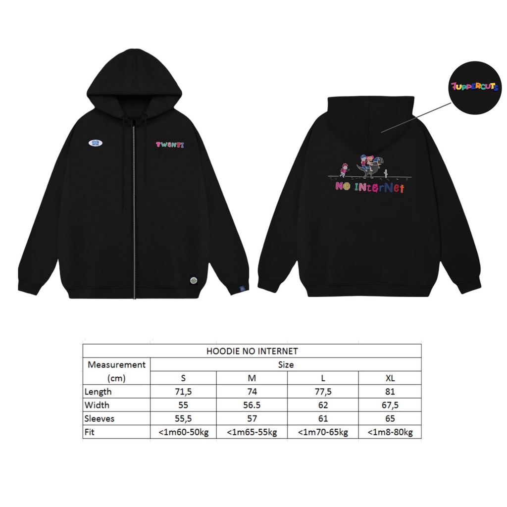 HOODIE ZIP TWENTI x 7UPPERCUTS BLACK | BigBuy360 - bigbuy360.vn