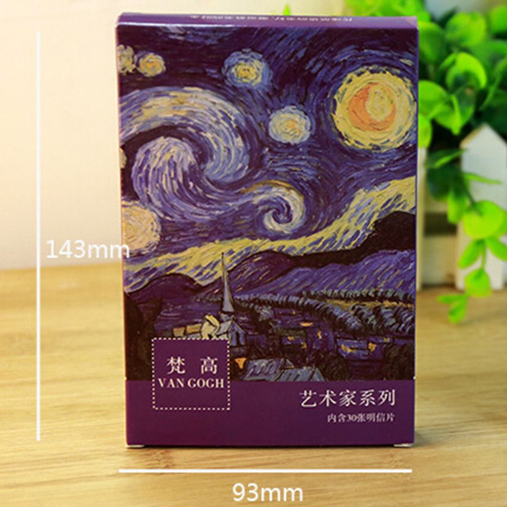 Set 30 tấm bưu thiếp in hình tranh sơn dầu của Van Gogh độc đáo