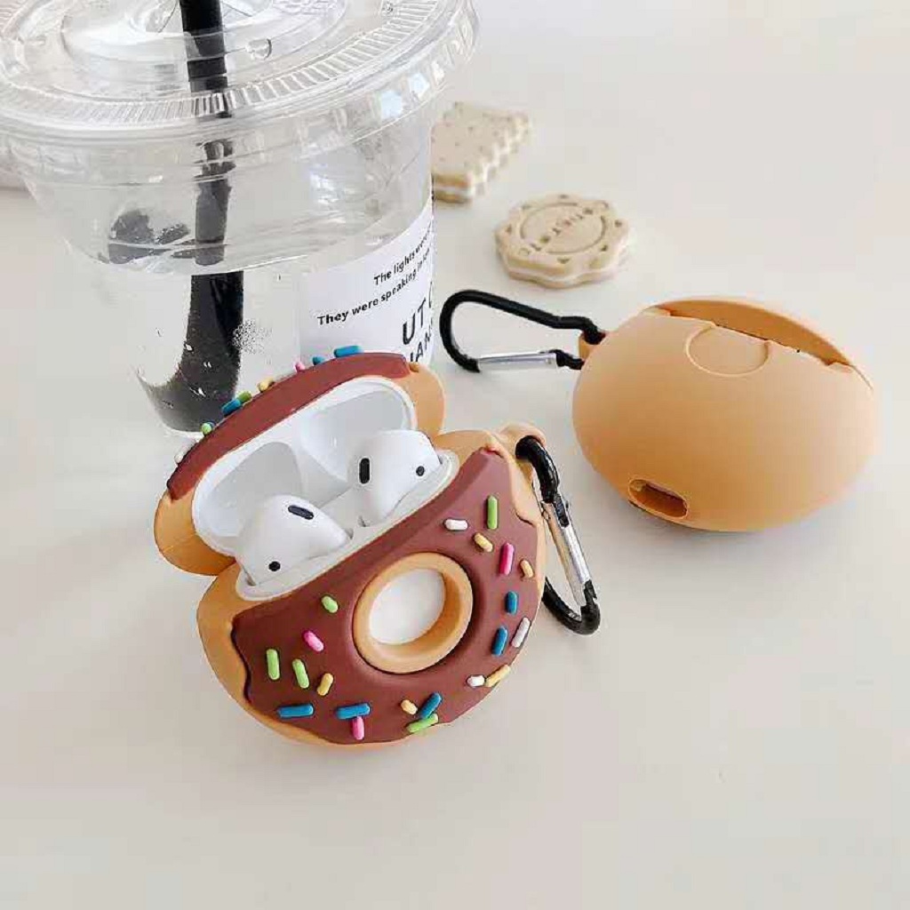 Airpods Case ⚡Freeship ⚡ VỎ BỌC AIRPODS BÁNH DONUT Case Tai Nghe Không Dây Airpods 1/ 2/ i12/ Pro